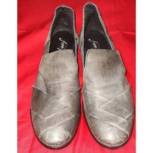 FREE PEOPLE Women's Comfort Flat Slip On Shoes Dark Grey Leather Size 38
